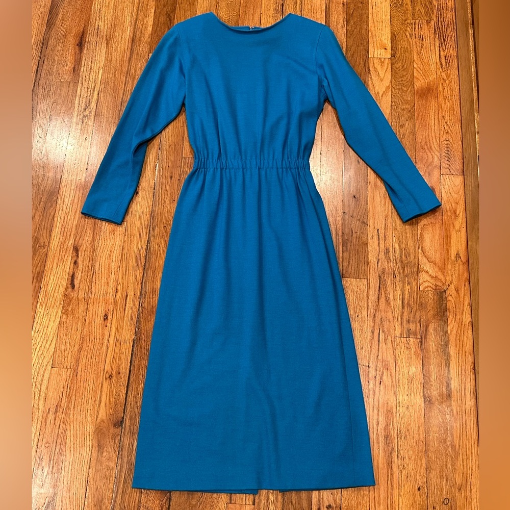 Hand Sewn Vogue Pattern Blue Midi Dress - Size 6